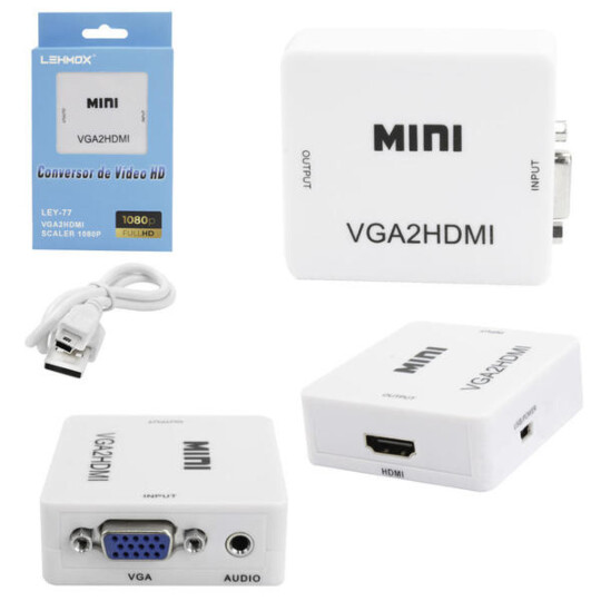 Conversor VGA para Hdmi com P2 para Audio Alimentação Usb Lehmox - LEY-77