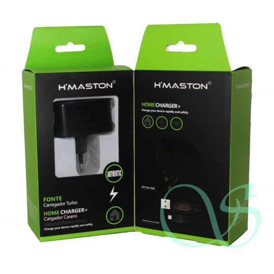 Carregador Turbo H´Maston com Cabo V8 Micro Usb - HM-10