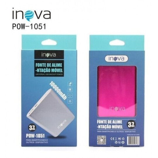 Mini Power Bank Carregador Portátil 10000 Mah Inova - POW 1051