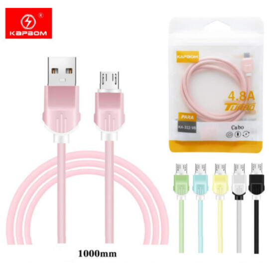 Cabo V8 Micro Usb com 1 Metro Colorido Kapbom - KA-312-V8B
