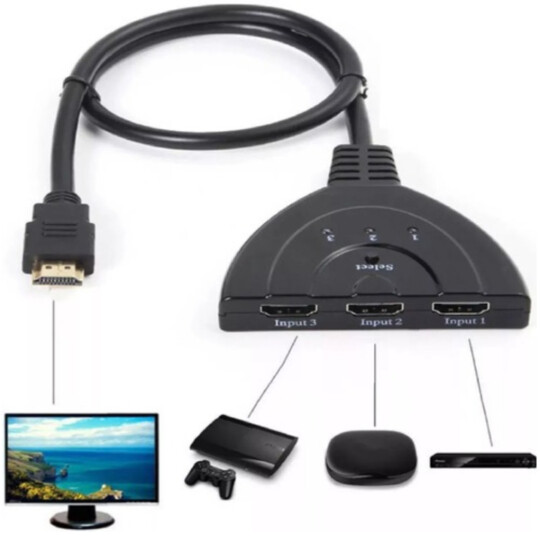 Cabo Switch Hdmi Adaptador 3 em 1 Altomex - AU-56