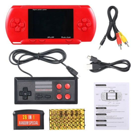 Game Console 8-bit Retro Portátil 132 Jogos em 1+ Cartucho com 28 Jogos e Controle - 03355 / GC37-160