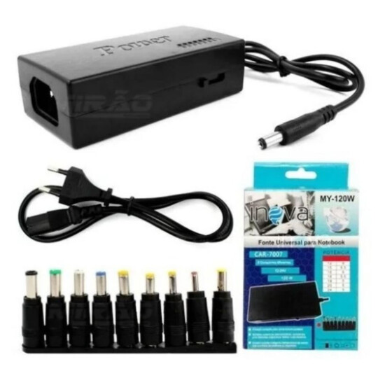 Carregador de Notebook Universal Com 10 Plugs MY-120W Inova - CAR-7007