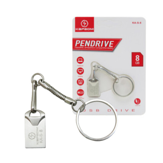 Pen Drive 8GB Usb Mini com Chaveiro Kapbom - KA-S-8