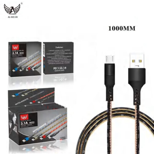Cabo Carregador V8 Micro Usb 3.1A com 1 Metros Altomex - AL-005-V8