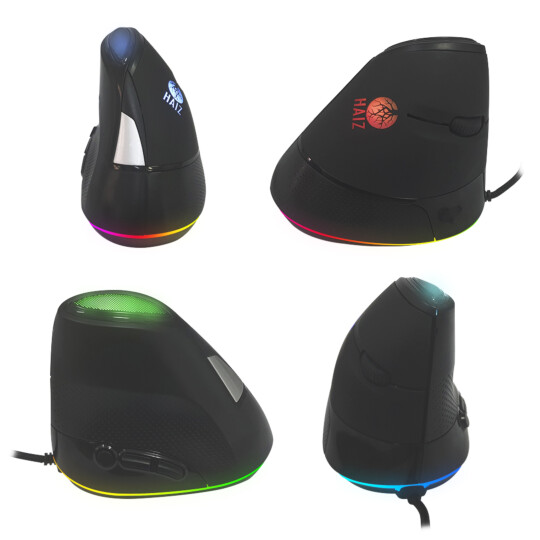 Mouse Gamer Ergonômico Vertical Fire e Ghost com Led RGB 7D 03970 - HZ-888