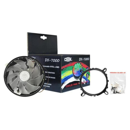 Cooler para Processador Intel 1150/1155/1156 com 15 Leds RGB Fan 120mm Dex - DX-7000