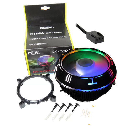 Cooler para Processador CPU Univesal Intel/Amd com Led RGB 120mm Dex - DX-7001