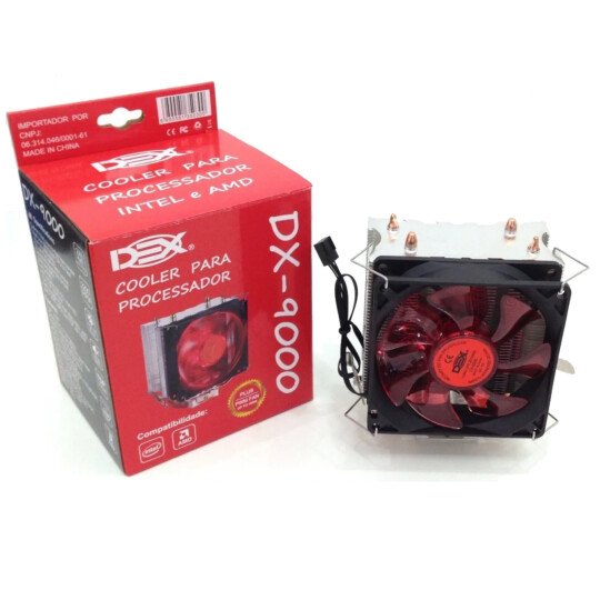 Cooler Gamer para Processador Univesal Intel/Amd com Led Vermelho Dex - DX-9000 VERMELHO