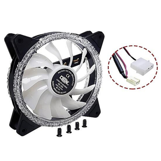 Cooler Fan 120mm com Led RGB Colorido 12V 1200Rpm Dex - DX-12M