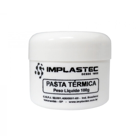 Pasta Térmica de Silicone Branca 100g Pote Implastec - 100G