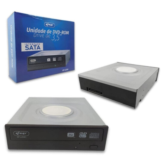 Gravador Externo CD/DVD Conexão Sata Knup - KP-LE301