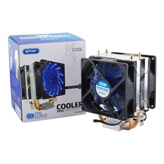 Cooler para Processador Intel e AMD Duplo FAN com LED Knup - KP-VR304