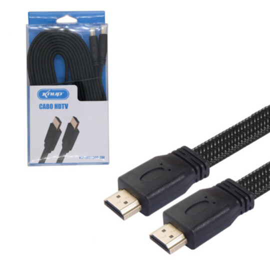 Cabo Hdmi para Hdmi em Malha tipo Flat 3 Metros - KP-H51000 3M