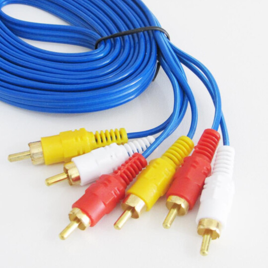 Cabo 3RCA x 3RCA Azul com 3 Metros - KP-RCA02 3M