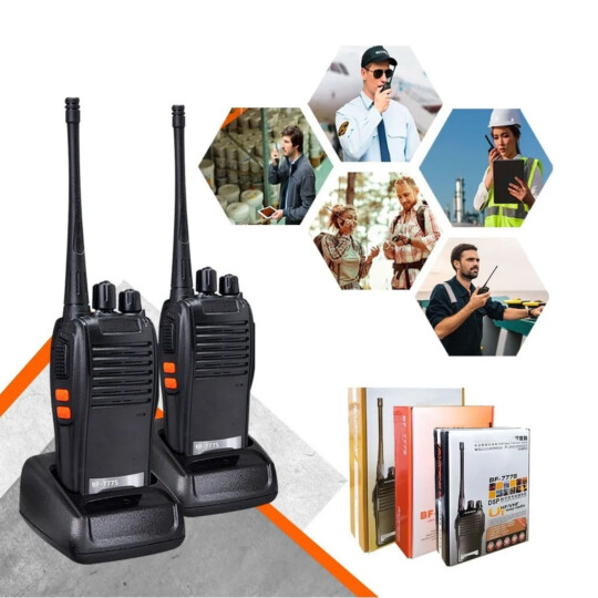 Par de Rádio Comunicadores Walkie Talkie Profissional UHF/VHF Kapbom - BF-777S
