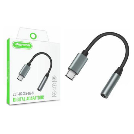 Cabo Adaptador Type C para P2 3.5mm Verde - ZJT-TC-3.5-02-S