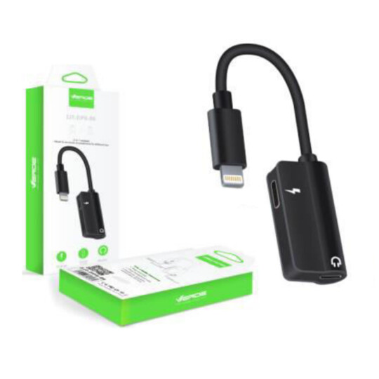 Adaptador Lightning IOS 2 em 1 Áudio e Carregamento Verde - ZJT-2IP8-06