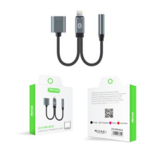 Adaptador 2 em 1 Lightning P2 com Bluetooth Verde - ZJT-IP8-05-Z