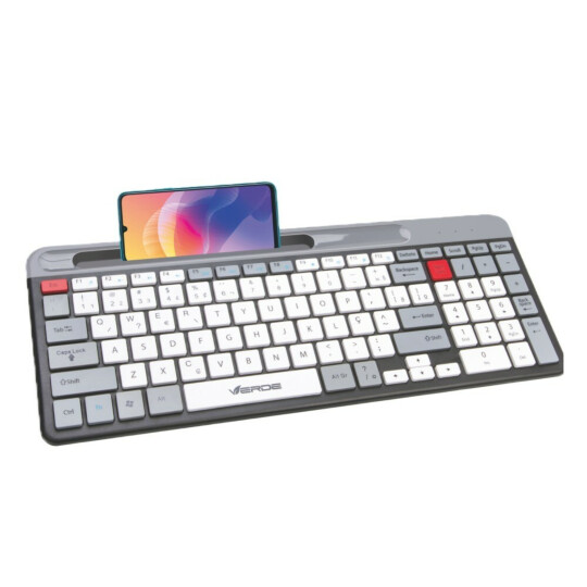 Teclado Ultrafino com Fio Usb e Suporte para Celular Padrão Verde - JP-09
