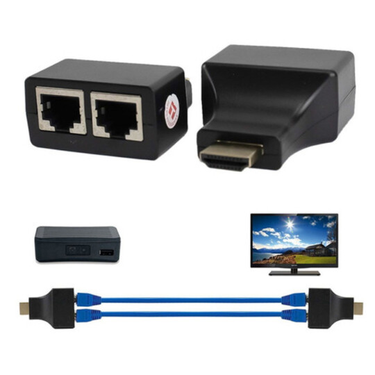 Extensor HDMI 30 Metros Via Cabo de Rede Utp RJ45 Cat 5e/6 - 03034