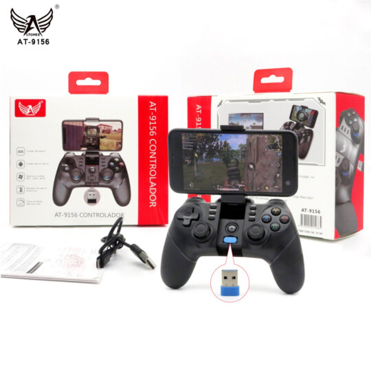 Controle Joystick Sem Fio para Smartphone e PC com Suporte e Receptor Usb Altomex - AT-9156