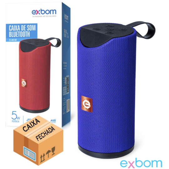 CAIXA FECHADA 30 Unidades Caixa de Som Bluetooth Portátil EXBOM - CS-M31BT