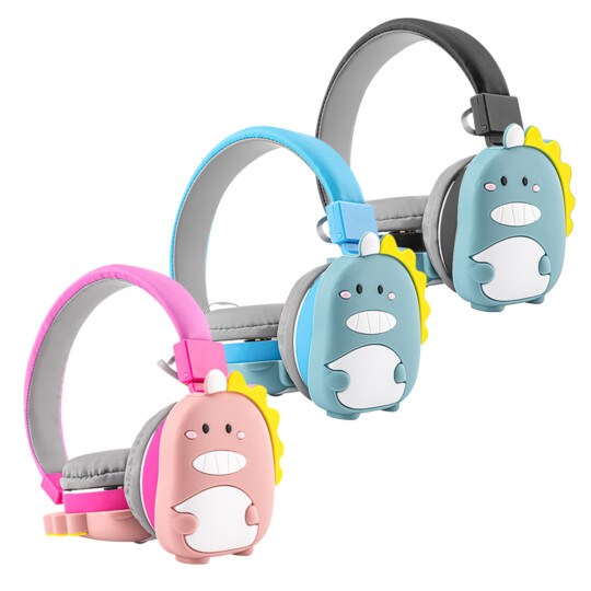 Headphone Teen Dino Colorido com Fio P2 e Microfone 03653 - YLFS-20D