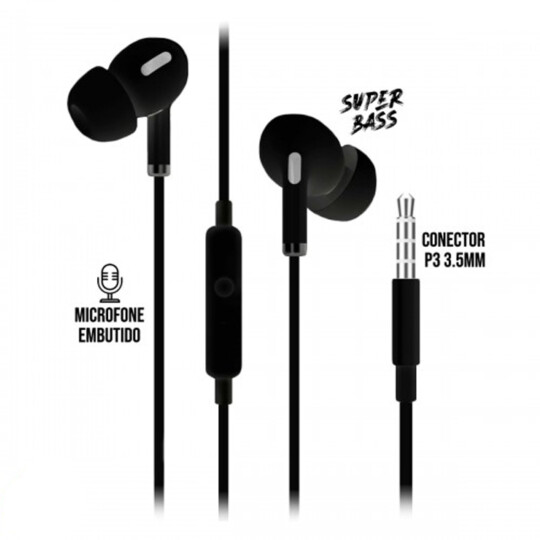 Fone de Ouvido Auricular Com Microfone e Conexão P2 LEHMOX - LEF-1006S