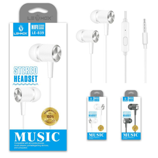 Fone de Ouvido Auricular com Microfone LEHMOX - LE-839