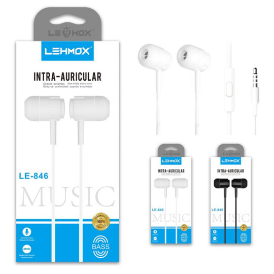 Fone de Ouvido Auricular com Microfone LEHMOX - LE-846
