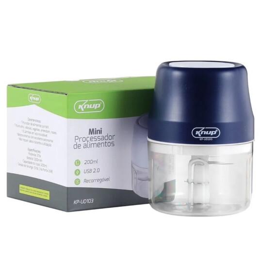 Mini Processador de Alimentos Triturado com Bateria Interna KNUP - KP-UD103