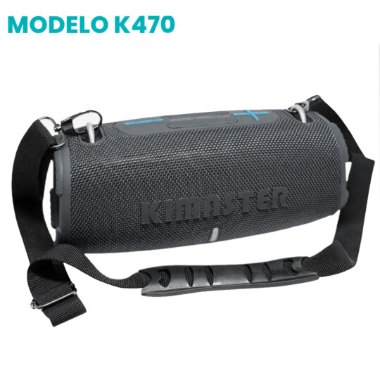 Caixa de Som Bluetooth 20W Bass Boost Cinza com Usb/P2/FM Resistente á Água IPX6 KIMASTER - K470CZ 