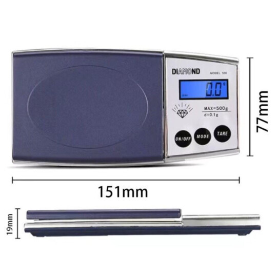 Mini Balança Digital de Alta Precisão 0,1g Até 500g Leve e Portátil - A01 Reling