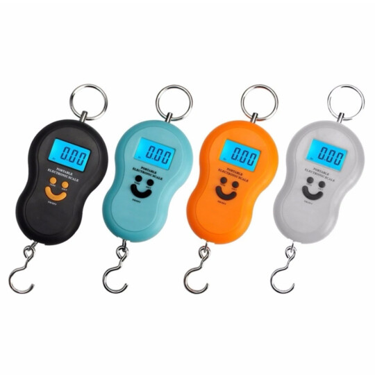 Mini Balança Digital até 50Kg com Gancho para Malas e Pesca - A04-1 Reling