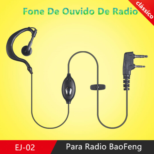 Fone de Ouvido para Rádio Comunicador P2 3,5mm BF666/BF777/BF888 Verde - EJ-02