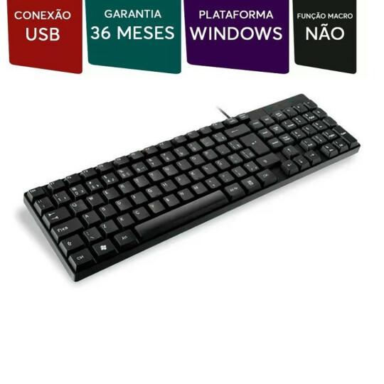 Teclado Multilaser Básico Slim Preto Usb Bulk - TC193BU