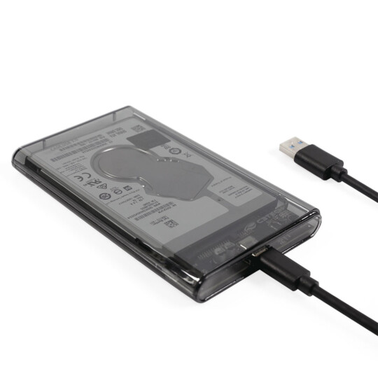 Case para HD Externo 2,5" Usb 3.0 Tipo C 6 Gbps C3TECH - CH-C300BK