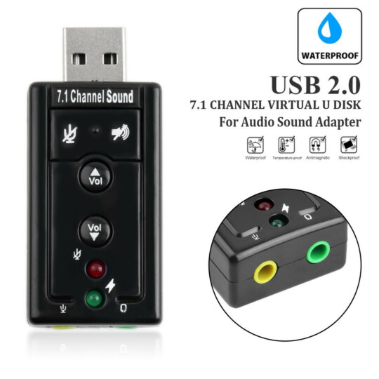 Adaptador de Som Usb 2.0 Externo 7.1 Canais 00541 EXBOM - USOM-10