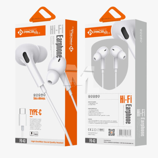 Fone de Ouvido com Microfone Conexão Type-C PMCELL - FO-43