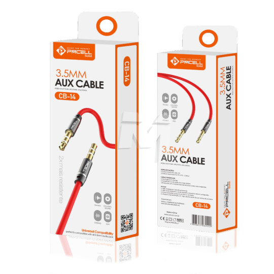 Cabo Auxiliar P2 / P2 3.5mm Solid 968 com 1 Metro PMCELL - CB-14