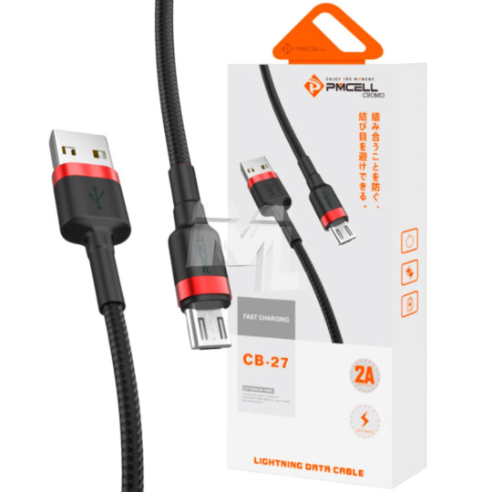 Cabo V8 para Celular Trançado com 1 Metro PMCELL - CB-27 MICRO