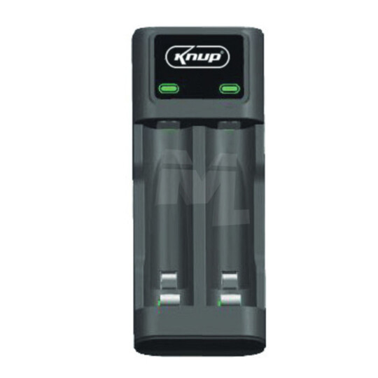 Carregador de Pilhas AA / AAA 2 Slots Led Indicador e Conexão Type-C KNUP - KP-CP601