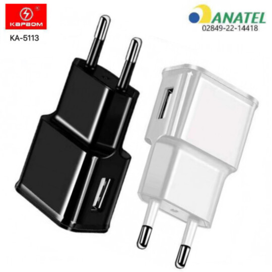 Carregador Usb Universal 1A sem Embalagem KAPBOM - KA-5113
