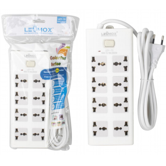 Filtro de Linha Extensão Bivolt 8 Tomadas 10a LEHMOX - LEY-70