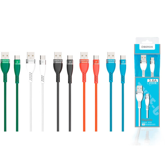 Cabo Carregador Type-C x USB 2 Metros para Celular OBERON - OR-CO03/C2
