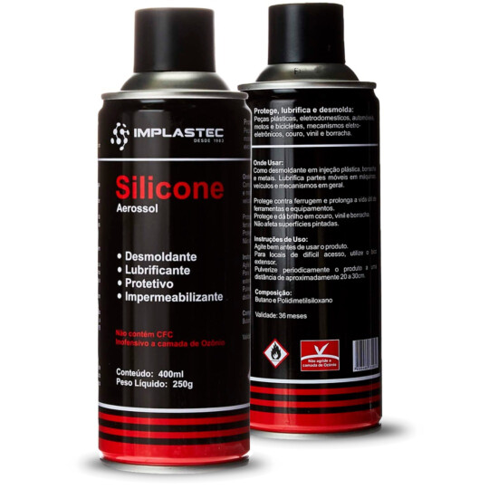 Desmoldante de Silicone Aerosol Lubrificante 400ml 250g IMPLASTEC - PASLR25024
