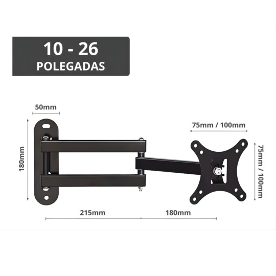 Suporte de TV Universal 10'' - 26'' Polegadas LEHMOX - LEY-1522C