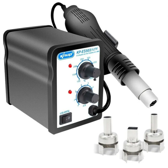 Estação de Retrabalho SMD com Soprador 127V KNUP - KP-ES503