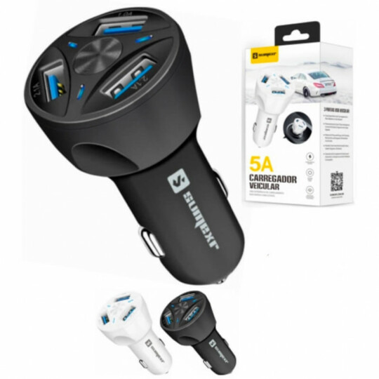 Carregador Veicular com 3 Entradas Usb 5.0A Sumexr Sumexr - SX-C6